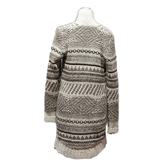 Lucky Brand Womens Open Cardigan Southwestern Long Sleeve Sweater Soft Size M - Picture 8 of 8